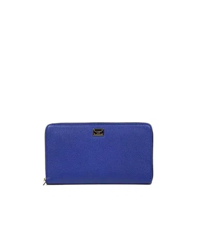 Dolce & Gabbana Logo Details Wallet In Blue