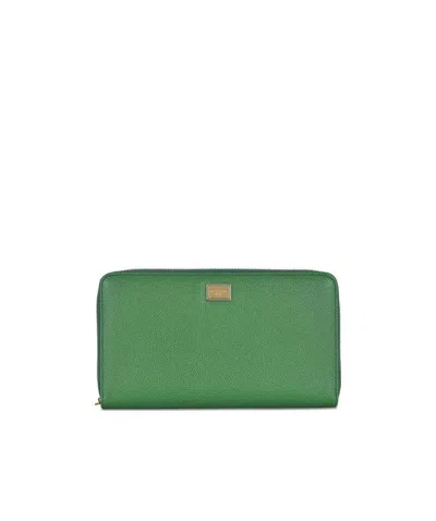 Dolce & Gabbana Logo Details Wallet In Green