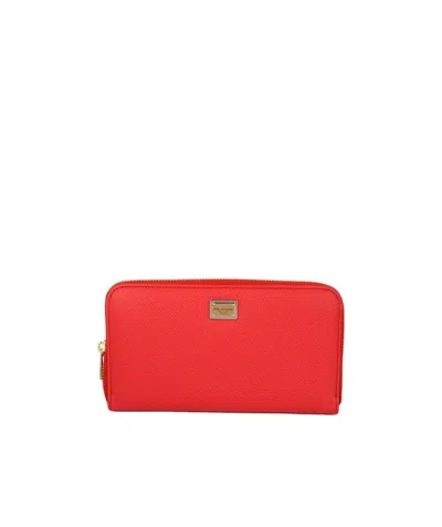 Dolce & Gabbana Logo Details Wallet In Red