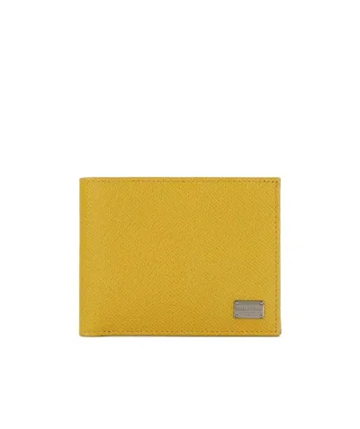 Dolce & Gabbana Logo Details Wallet In Yellow