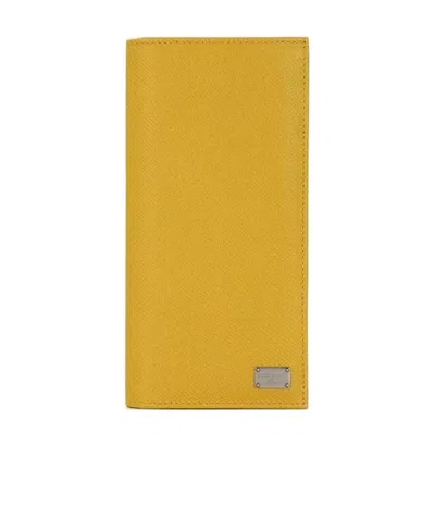 Dolce & Gabbana Logo Details Wallet In Yellow