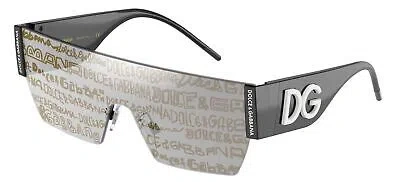 Pre-owned Dolce & Gabbana Logo Dg 2233 Black/grey Gold Graffiti 43/14/145 Men Sunglasses In Gray