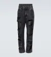 Dolce & Gabbana Straight-leg Jeans With Silk Twill Interior In Multicoloured