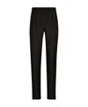 Dolce & Gabbana Silk Jogging Pants With Dg Embroidered Patch In Black