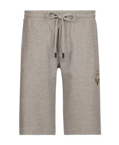 Dolce & Gabbana Logo Drawstring Shorts In Grey