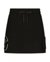 Dolce & Gabbana Jersey Miniskirt With Logo Patch In Black