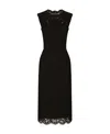 Dolce & Gabbana Stretch Midi Dress Sleeveless In Black In Black
