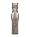 Dolce & Gabbana Kleid Mit Metallischem Finish In Gray