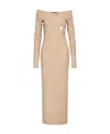 Dolce & Gabbana Kim Dolcegabbana Number Patch Off-shoulder Dress In Nude