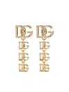 Dolce & Gabbana Logo Drop Earrings In Metallic