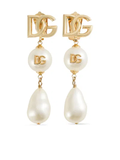 DOLCE & GABBANA LOGO DROP EARRINGS
