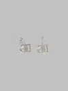 Dolce & Gabbana Logo Drop Earrings In Silver