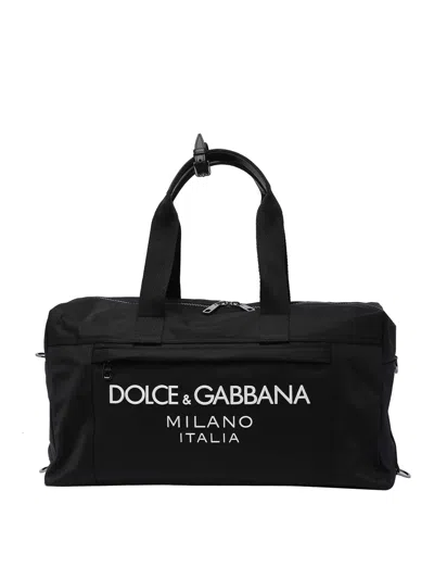 Dolce & Gabbana Logo Duffle Bag In Black