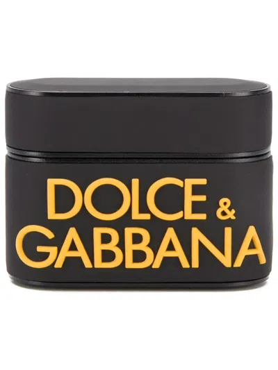 Dolce & Gabbana Logo Earpods Case In Black