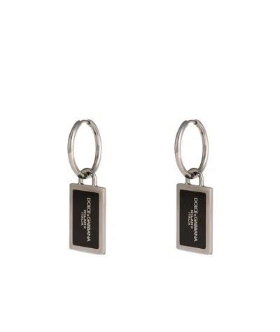 Dolce & Gabbana Logo Earrings In Black