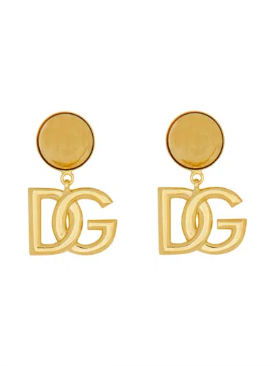 Dolce & Gabbana Logo Earrings In Gold