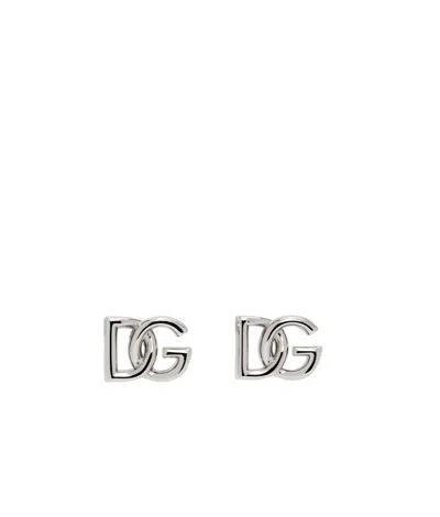 Dolce & Gabbana Logo Earrings In White