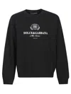 Dolce & Gabbana Logo-embellished Black Sweatshirt With Ribbed Detailing In Black