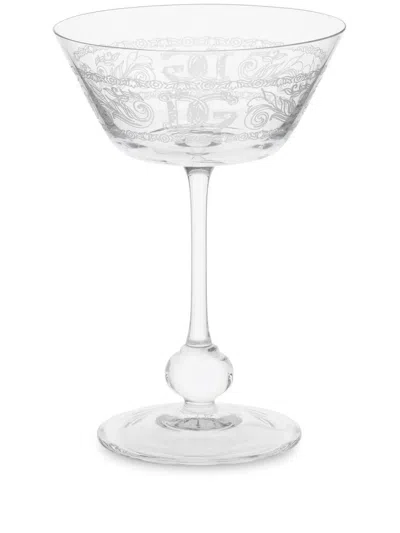 Dolce & Gabbana Logo-embellished Champagne Glass In White