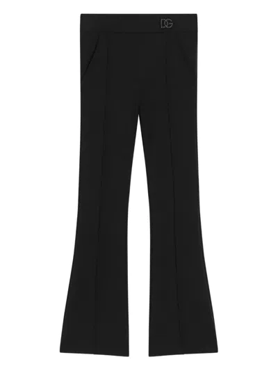 DOLCE & GABBANA LOGO-EMBELLISHED FLARED TROUSERS