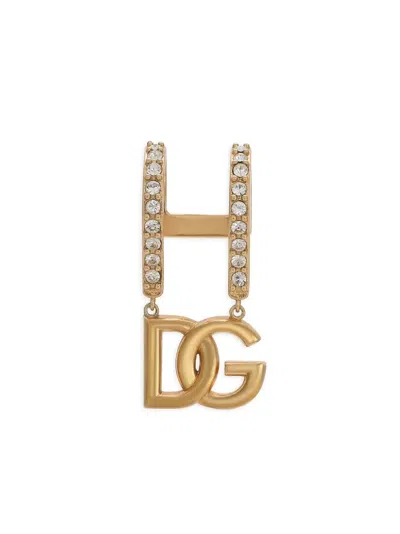 Dolce & Gabbana Logo Embellished Lip Cuff In Gold