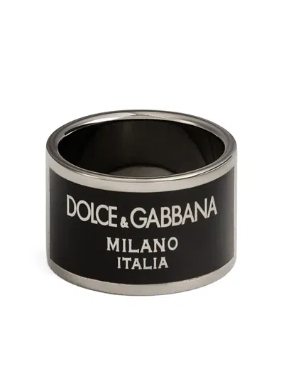 Dolce & Gabbana Logo-embellished Ring In Black