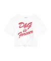 Dolce & Gabbana Logo-embellished Tie-fastening T-shirt In White
