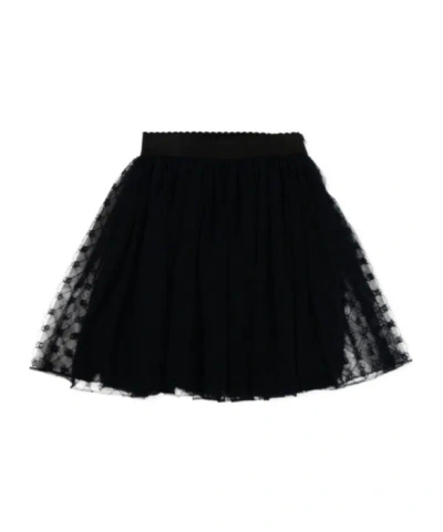 Dolce & Gabbana Kids' Logo-embellished Tulle Skirt In Black