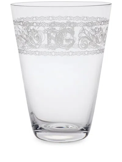 Dolce & Gabbana Logo-embellished Water Glasses In White