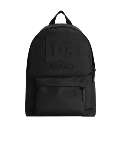 Dolce & Gabbana Logo-embossed Backpack In Black