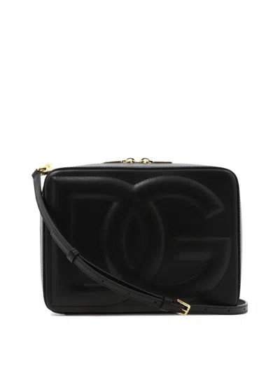Dolce & Gabbana Logo Embossed Camera Bag In Black
