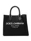 Dolce & Gabbana Logo-embossed Canvas Tote Bag In Black