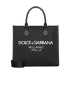 Dolce & Gabbana Logo-embossed Canvas Tote Bag In Black