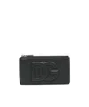 Dolce & Gabbana 3d-effect Logo Leather Cardholder In Black
