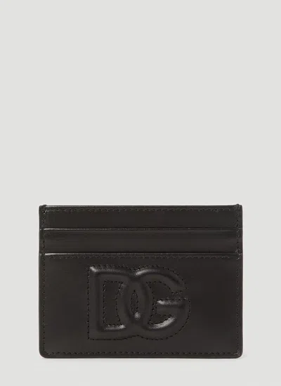 Dolce & Gabbana Logo Embossed Cardholder In Gold