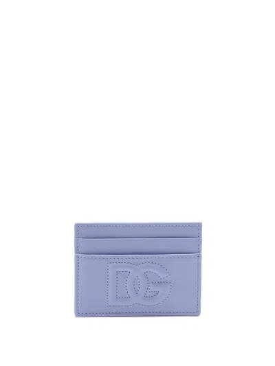 Dolce & Gabbana Logo-embossed Cardholder In Clear Blue