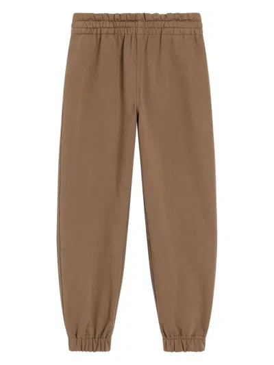 Dolce & Gabbana Kids' Logo-embossed Casual Trousers In Brown