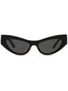 Dolce & Gabbana Logo-embossed Cat-eye Frame Sunglasses In Schwarz