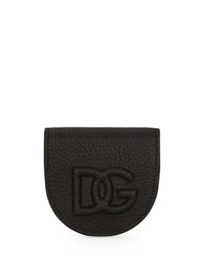 Dolce & Gabbana Logo-embossed Coin Pouch In Black