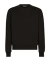 Dolce & Gabbana Logo-embossed Crew-neck Sweatshirt In Black