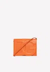 Dolce & Gabbana Logo Embossed Crossbody Bag In Calf Leather In Orange