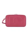 Dolce & Gabbana Pink Shoulder Bag With Quilted Dg Logo In Leather In Pink
