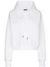 Dolce & Gabbana Logo-embossed Cotton Hoodie In Weiss