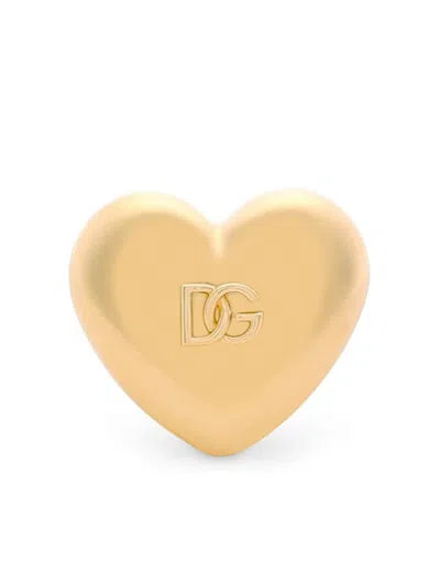 Dolce & Gabbana Logo-embossed Heart Ring In Gold