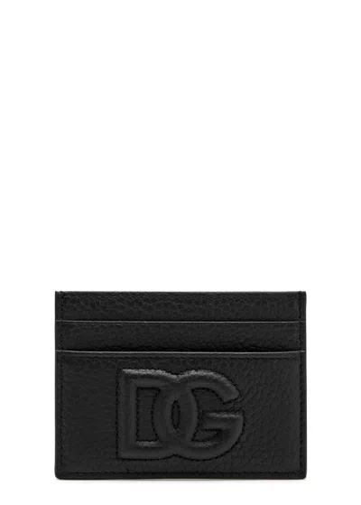 Dolce & Gabbana Logo-embossed Leather Card Holder In Black