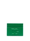 Dolce & Gabbana Logo-embossed Leather Cardholder In Green