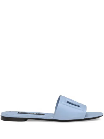 DOLCE & GABBANA DG LOGO LEATHER SANDALS