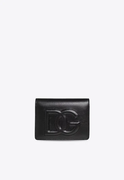 Dolce & Gabbana Logo-embossed Leather Wallet In Black