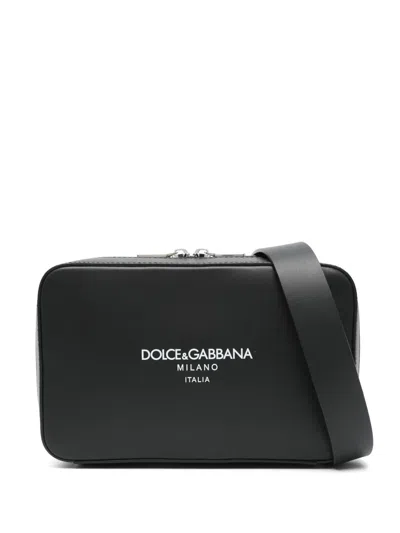 Dolce & Gabbana Logo-embossed Messenger Bag In Schwarz