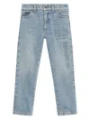 Dolce & Gabbana Logo-embossed Mid-rise Tapered Jeans In Blue